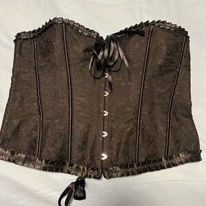 Elegant Black Corset with Ribbon Detail